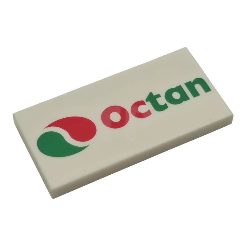 LEGO&reg; 6529378 - 87079pb1248 - Piastrelle 2 x 4 con logo 'Octan' verde e rosso