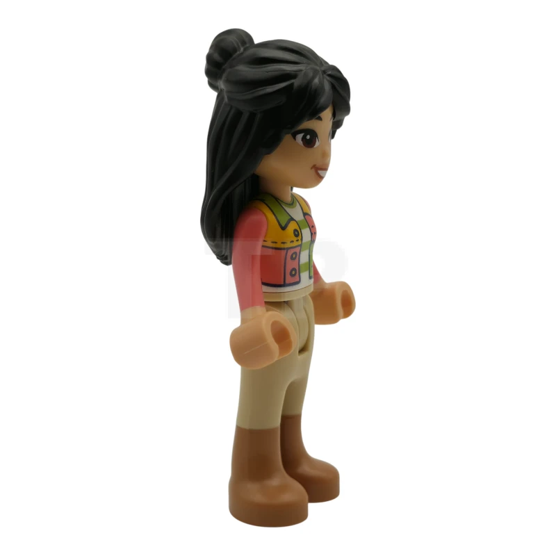 LEGO&reg; frnd0845 Friends Liann - Coral Patchwork Jacket, Tan Trousers with Medium Nougat Boots