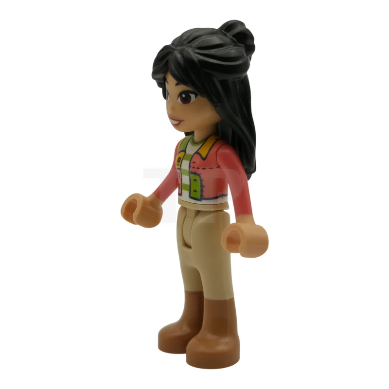LEGO&reg; frnd0845 Friends Liann - Coral Patchwork Jacket, Tan Trousers with Medium Nougat Boots