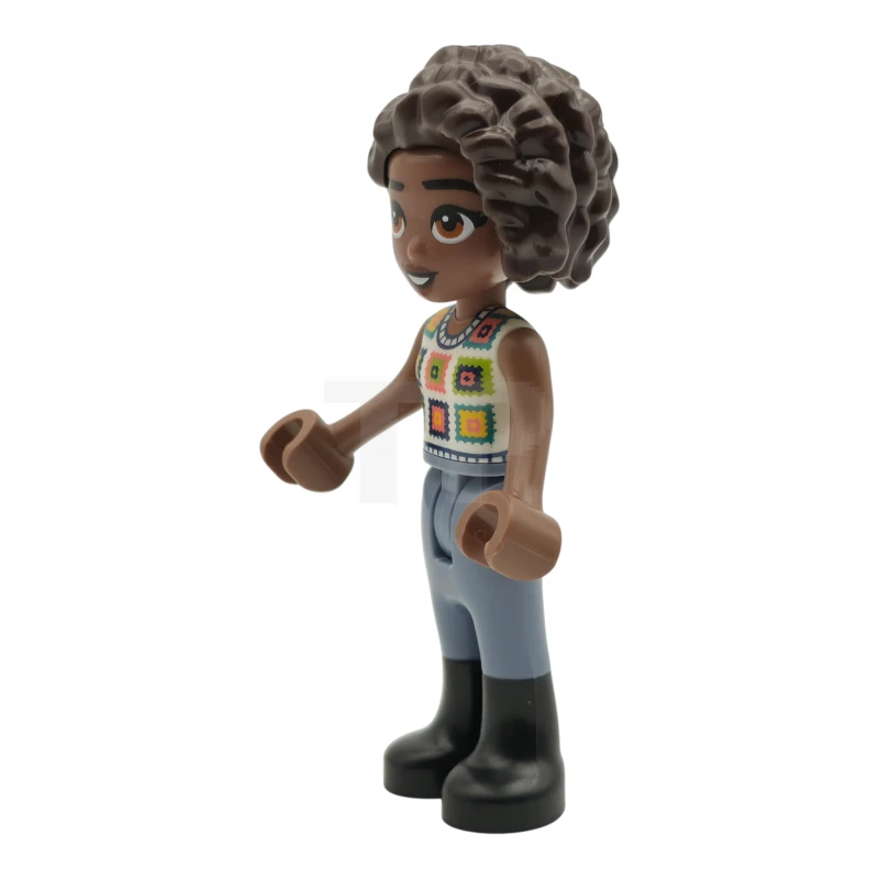 LEGO&reg; frnd0843 Friends Aliya - White Crochet Top, Sand Blue Trousers with Black Boots