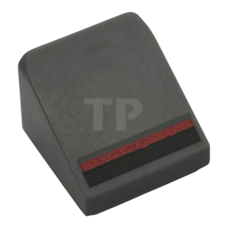 LEGO&reg; 6486103 - 54200pb116 - Slope 30 1 x 1 x 2/3 with Black and Red Stripes Pattern