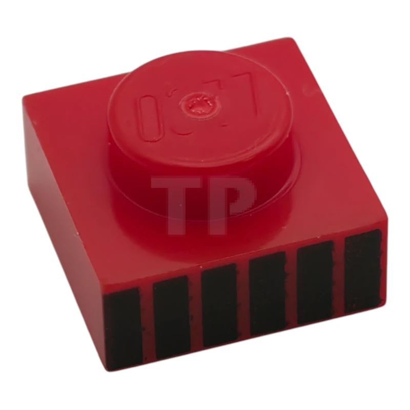 LEGO&reg; 6472242 - 3024pb025 - Platte 1 x 1 mit 6 schwarzen Streifen-Muster