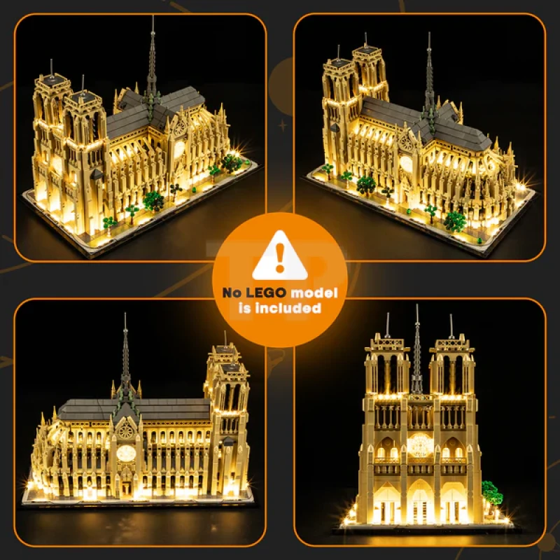 Light kit for LEGO® 21061 Notre-Dame de Paris (Remote Version)