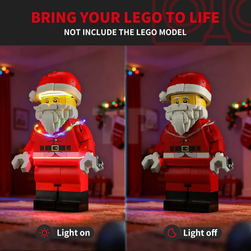 Light kit for LEGO® 40820 Up-Scaled Santa Minifigure