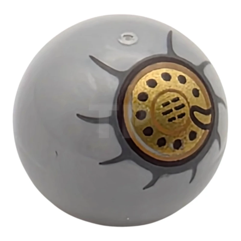 LEGO&reg; 32474pb032 - 6544160 - Technic Ball Joint with Gold Rotary Phone Dial, Black Dots and Dark Bluish Gray Outline Pattern (One Piece Den Den Mushi Shell)