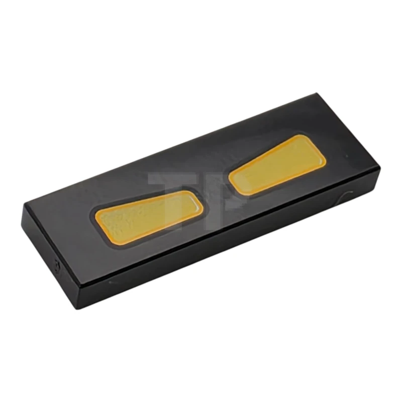 LEGO&reg; 6568752 - 63864pb309 - Tile 1 x 3 with Yellow Quadrilateral Shapes with Bright Light Orange Outline Pattern (M-O Eyes)