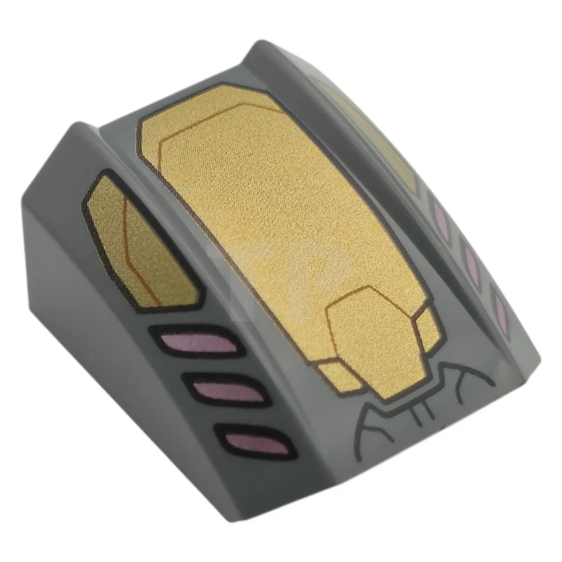 LEGO&reg; 6552386 - 30602pb117 - Slope 2 x 2 Curved with Rim and Armor Plates Pattern