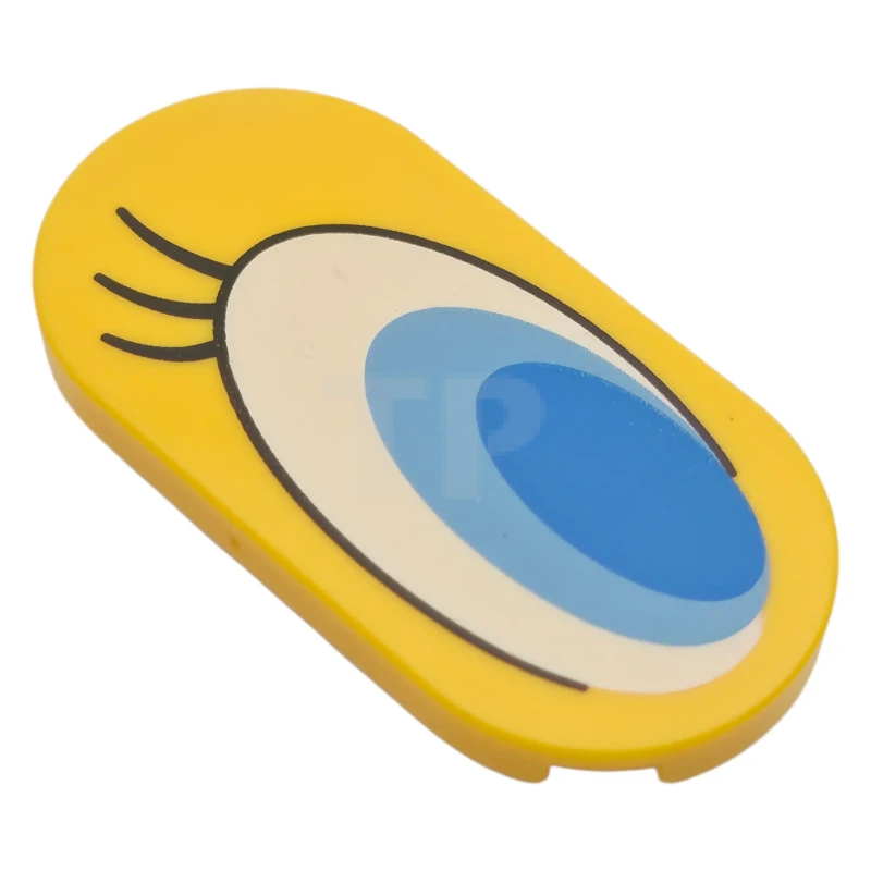 LEGO&reg; 66857pb085R - 6529382 - Tile, Round 2 x 4 Oval with Large Blue, Medium Blue and White Eye with Black Eyelashes Pattern Model Right Side (Tweety Bird)