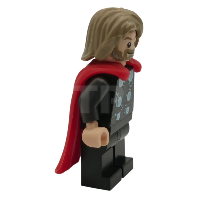 LEGO&reg; sh1069 Thor - Mantello di gomma flessibile, gambe nere, capelli scuri e arruffati