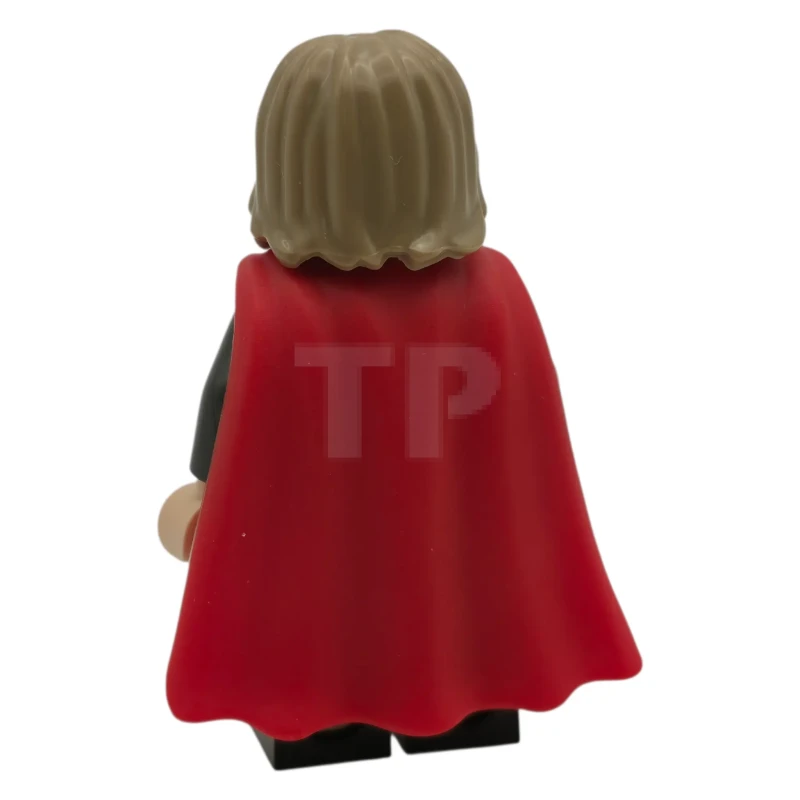 LEGO&reg; sh1069 Thor - Mantello di gomma flessibile, gambe nere, capelli scuri e arruffati