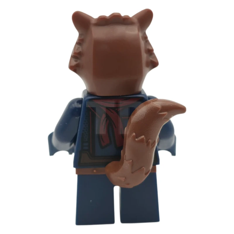 LEGO&reg; sh1068 Rocket Raccoon - Vestito blu scuro, sciarpa rosso scuro, testa marrone rossiccia