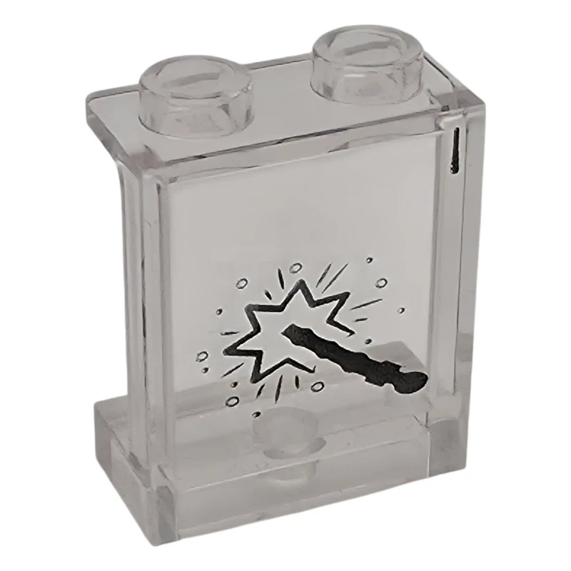 LEGO&reg; 6578986 - 87552pb139 - Panel 1 x 2 x 2 with Side Supports - Hollow Studs with Black Line, Magic Wand and Star Pattern