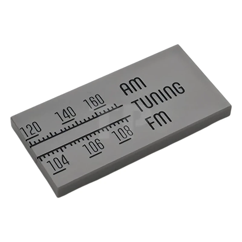LEGO&reg; 6483023 - 87079pb1432 - Tile 2 x 4 with 'AM', 'TUNING', 'FM' and Radio Frequencies Pattern