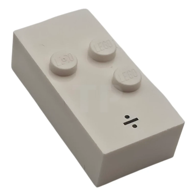 LEGO&reg; 6317398 - 65550pb02 - Brick, Braille 2 x 4 with 3 Studs with Black Division Sign (÷) Pattern (dots-256 ⠲) (Spanish)