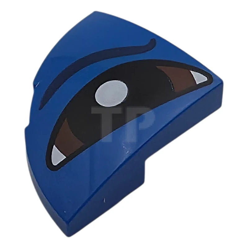 LEGO&reg; 6578907 - 5852pb01R - Slope, Curved 2 x 2 x 2/3 Corner Round with Dark Blue Eyebrow and Eye with Reddish Brown Iris and Black Pupil Pattern Model Right Side