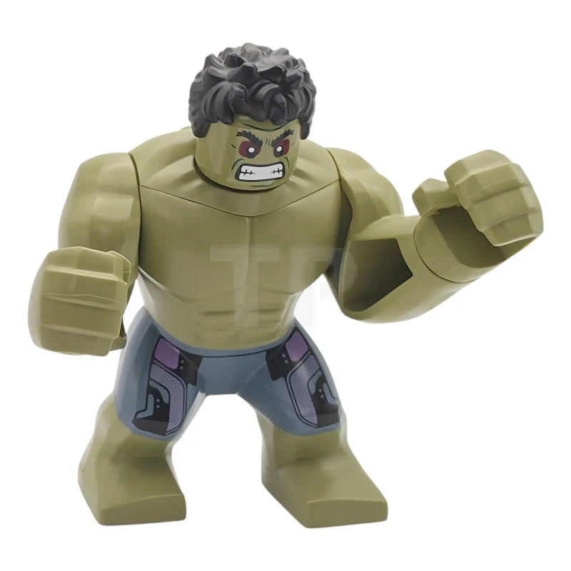 LEGO&reg; sh1104 Hulk - Giant, Sand Blue Pants with Lavender Panels, Raging with Clenched Teeth