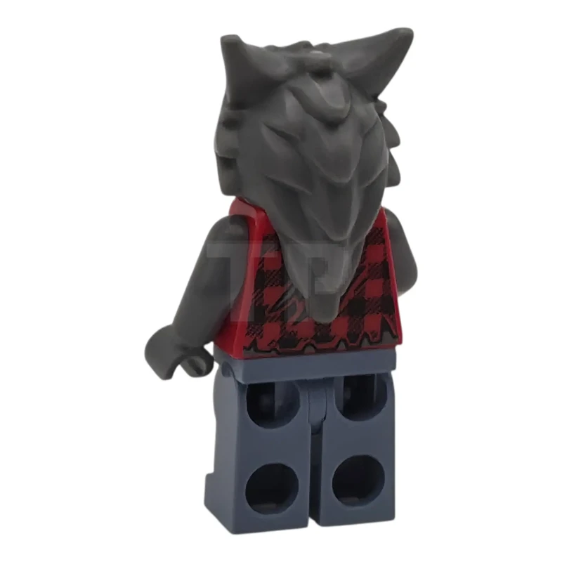 LEGO&reg; twn527 Werewolf - Torn Red Flannel Shirt, Bare Chest with Fur and Muscles, Sand Blue Legs with Belt and Tears