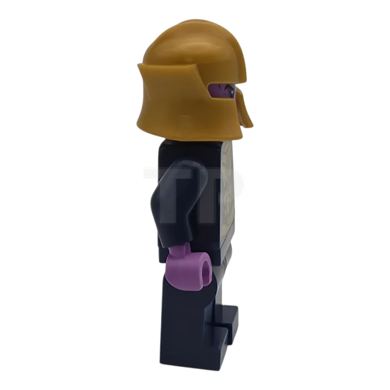 LEGO&reg; sh1094 Thanos - Minifigure, vestito blu scuro e oro, braccia blu scuro, mani lavanda media, elmetto