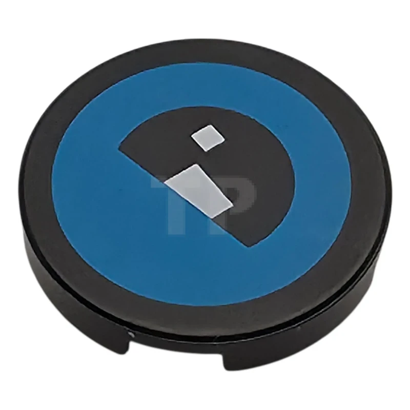 LEGO&reg; 6493597 - 14769pb702R - Tile 2 x 2 Round with Bottom O and Sad Eye Pattern - Right Side