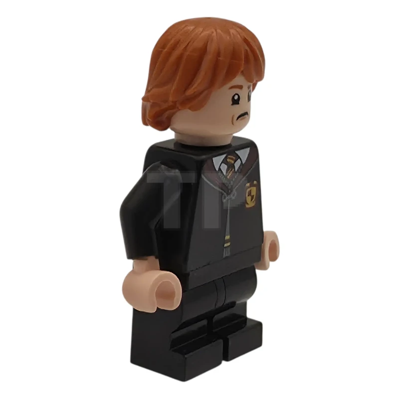LEGO&reg; hp604 Ron Weasley - Robe de Gryffondor fermée, jambes noires de taille moyenne, sourire de la bouche ouverte