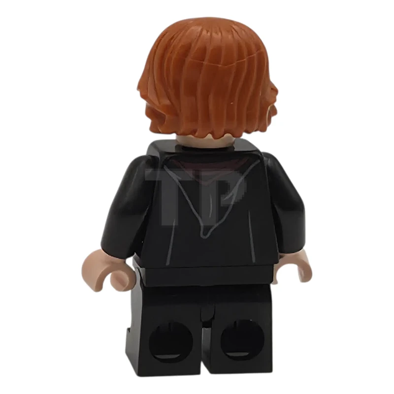 LEGO&reg; hp604 Ron Weasley - Robe de Gryffondor fermée, jambes noires de taille moyenne, sourire de la bouche ouverte