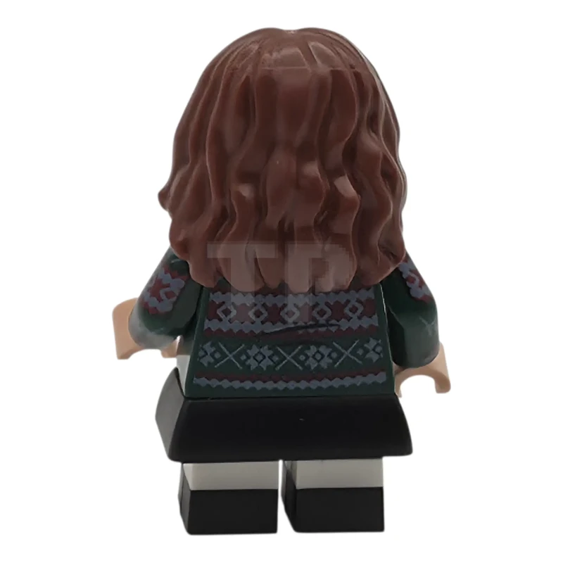 LEGO&reg; hp611 Hermine Granger - Dunkelgrüner Pullover, bedruckte Arme, schwarzer Rock und kurze Beine mit weißen Streifen