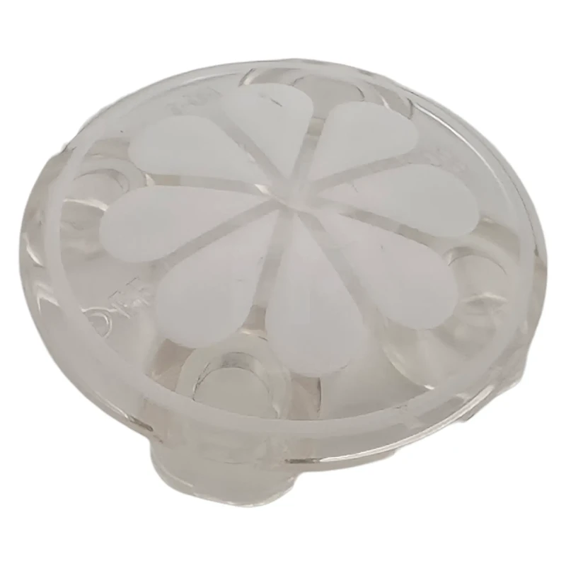 LEGO&reg; 2654pb036 - 6564655 - Plate, Round 2 x 2 with Rounded Bottom (Boat Stud) with 8 White Petals and Ring Outline Pattern