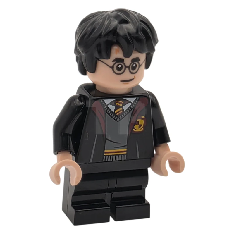 LEGO&reg; hp605 Harry Potter - Gryffindor Robe Open, Black Medium Legs, Hair Thick and Messy
