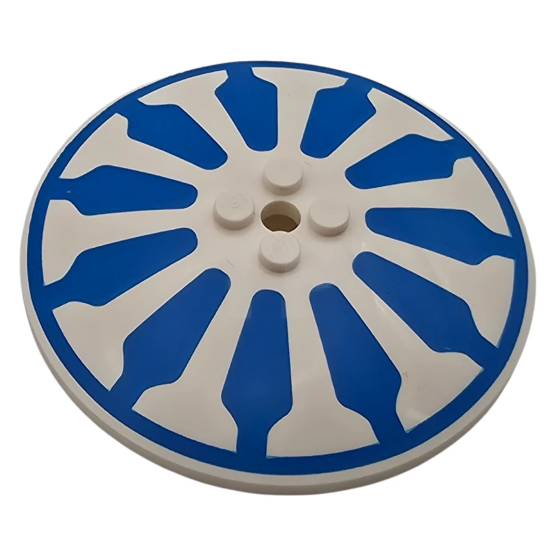LEGO&reg; 6560536 - 3961pb19 - Dish 8 x 8 Inverted (Radar) - Solid Studs with Blue Ring with 11 Tapered Stripes Pattern