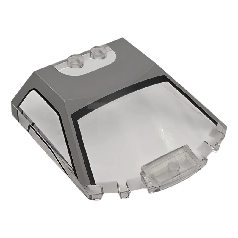 LEGO&reg; 6585375 - 65633pb20 - Windscreen 6 x 6 x 1 1/3 Straight Sides with Light Bluish Gray Roof and Black Window Frame Outline Pattern