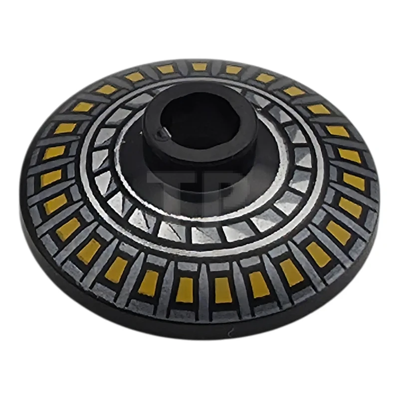 LEGO&reg; 6585377 - 4740pb041 - Dish 2 x 2 Inverted (Radar) with Bright Light Orange Ring, Dark Silver and Silver Radial Pattern