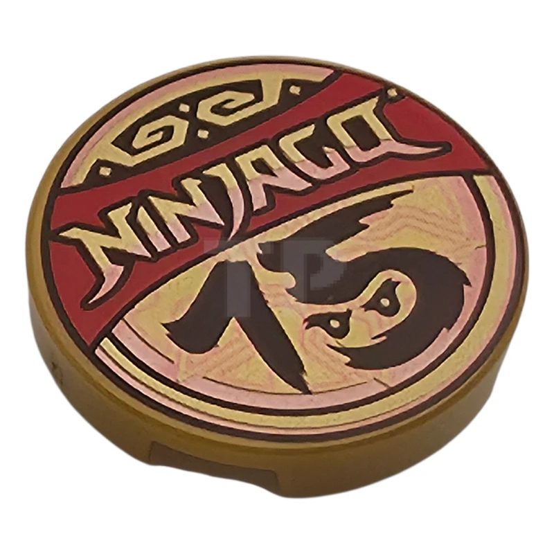 LEGO&reg; 6578600 - 14769pb833 - Tile 2 x 2 Round with Bottom O with 'NINJAGO 15' Pattern