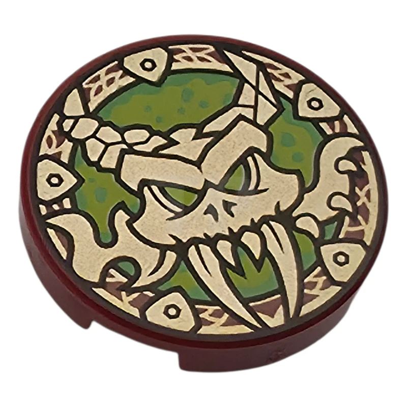 LEGO&reg; 6578517 - 14769pb836 - Tile 2 x 2 Round with Bottom O with Dragon Skull Pattern