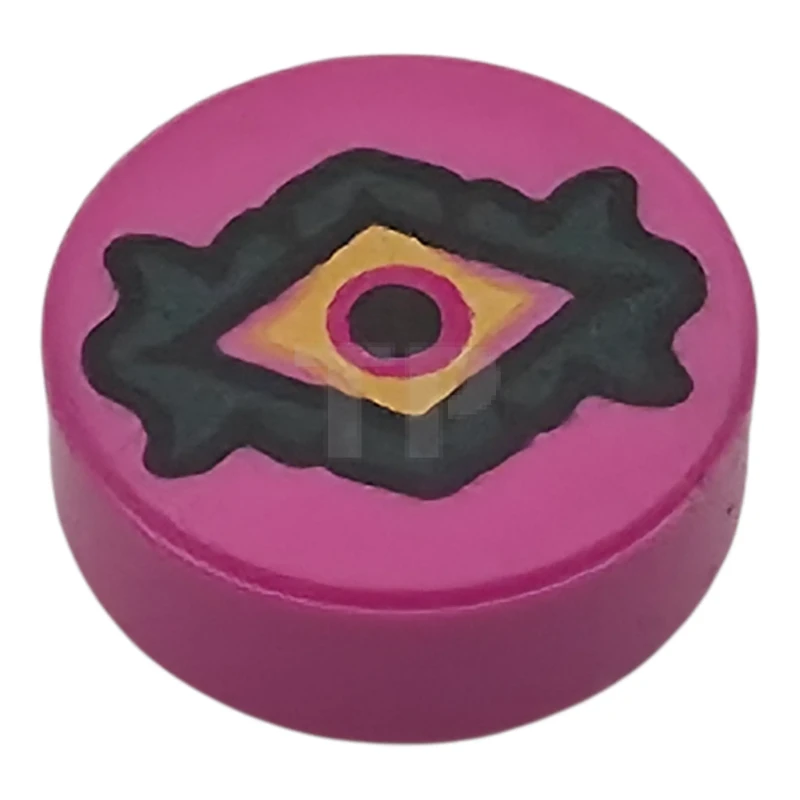 LEGO&reg; 6482903 - 98138pb424 - Tile 1 x 1 Round with Diamond Shaped Demon Eye Pattern