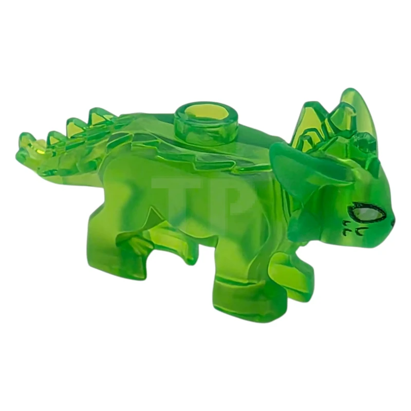 LEGO&reg; 6584262 - 7581pb04 - Fox, Treasure Creature with Spiked Ridge with Dark Green Nose, Eye Outlines and Spots, Silver Irises Pattern