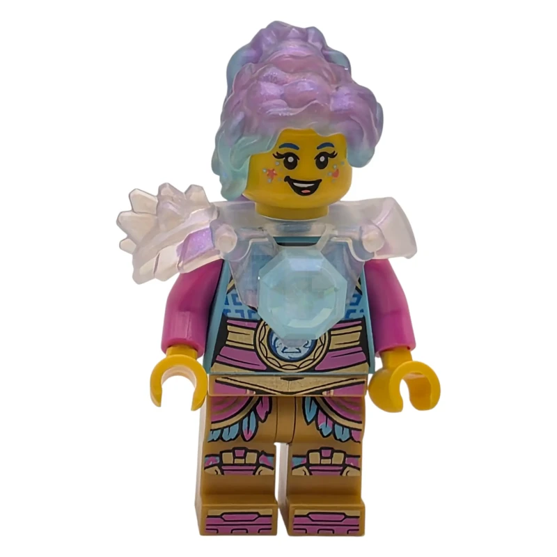 LEGO&reg; drm111 Izzie - Satin Trans-Clear Armor with Satin Trans-Light Blue Gem