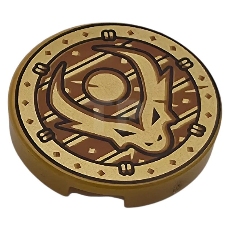 LEGO&reg; 6578513 - 14769pb838 - Tile 2 x 2 Round with Bottom O with Dragon Head Pattern