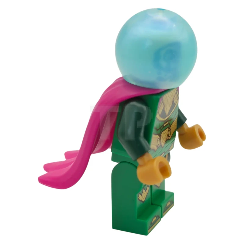 LEGO&reg; sh1101 Mysterio - White Skull Head, Satin Trans-Light Blue Helmet, Rubber Cape