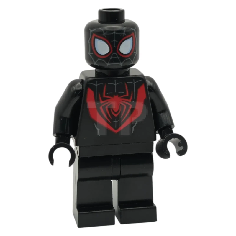 LEGO&reg; sh1099 Spider-Man (Miles Morales) - Toile gris bleu foncé sur la tête, mains noires