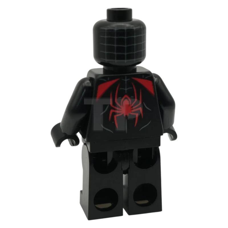 LEGO&reg; sh1099 Spider-Man (Miles Morales) - Toile gris bleu foncé sur la tête, mains noires