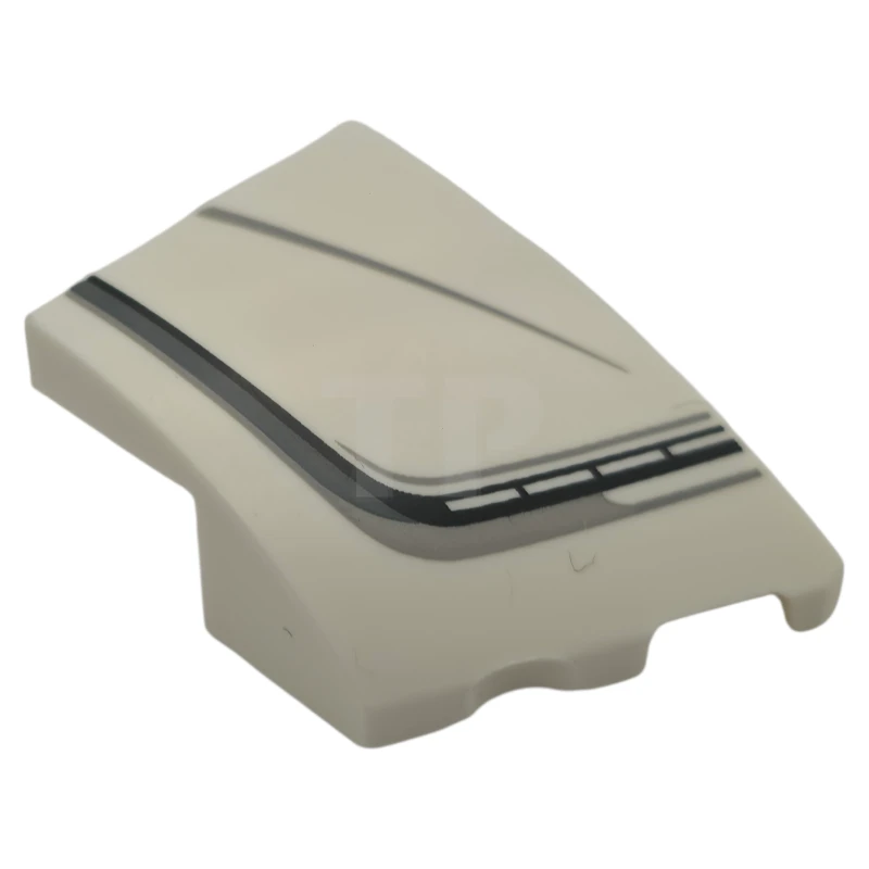 LEGO&reg; 6548393 - 80178pb012 - Wedge 3 x 2 Right No Studs with Black, Dark Bluish Gray and Light Bluish Gray Stripes and Bugatti Centodieci Car Headlight Pattern