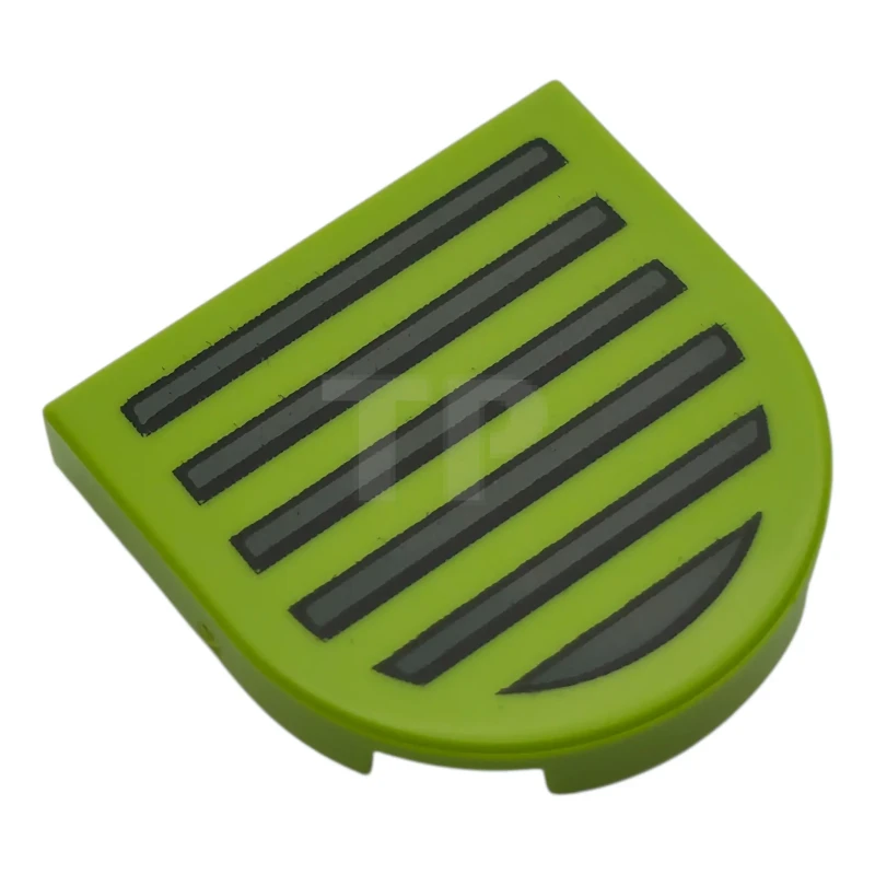 LEGO&reg; 6579699 - 5520pb015 - Tile, Round 2 x 2 Half Circle Extended with Car Grille with 6 Black and Dark Bluish Gray Lines Pattern