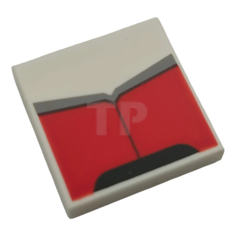 LEGO&reg; 6581392 - 3068pb2784 - Tile 2 x 2 with SW Shock Trooper Red Armor Plates with Black and Light Bluish Gray Edges Pattern