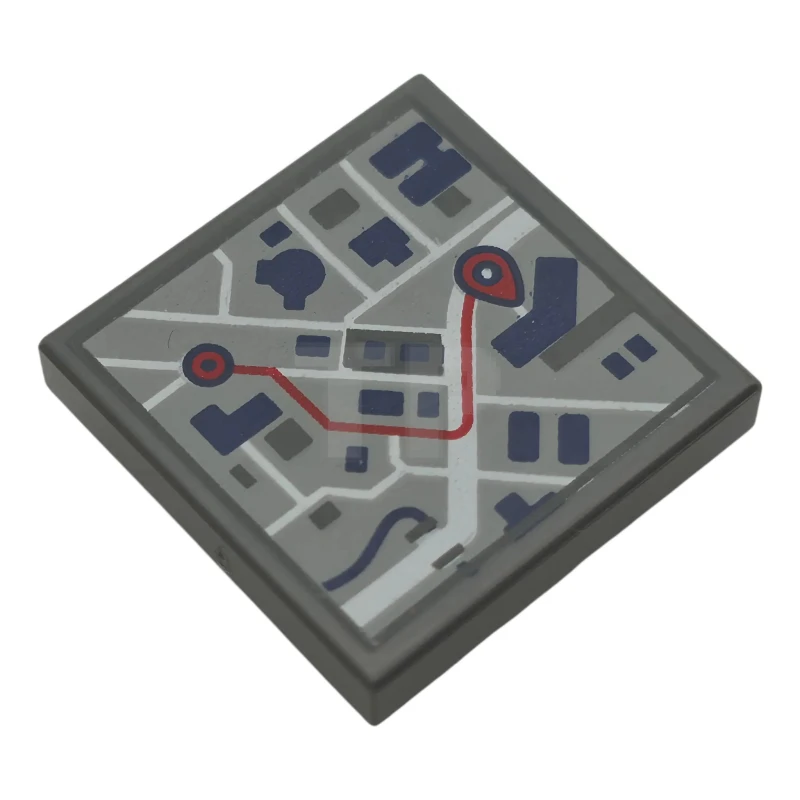 LEGO&reg; 6579702 - 11203pb134 - Tile, Modified 2 x 2 Inverted with Navigation City Map with Red Route Pattern