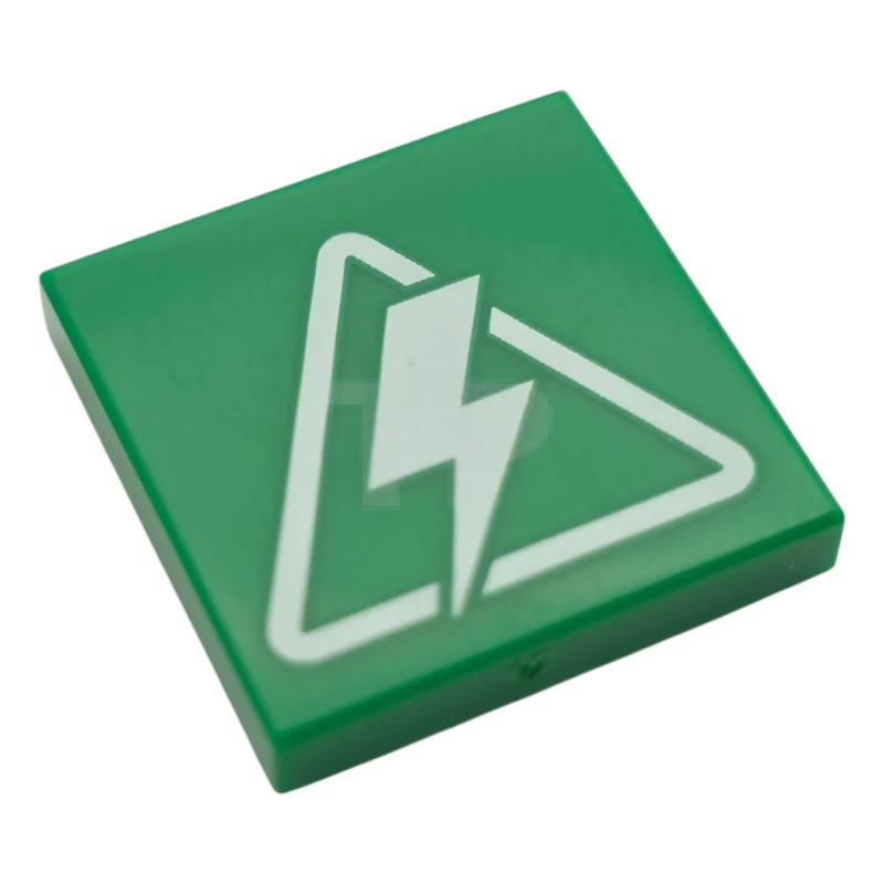 LEGO&reg; 6579985 - 3068pb2770 - Tile 2 x 2 with White Warning Triangle and Lightning Bolt Pattern