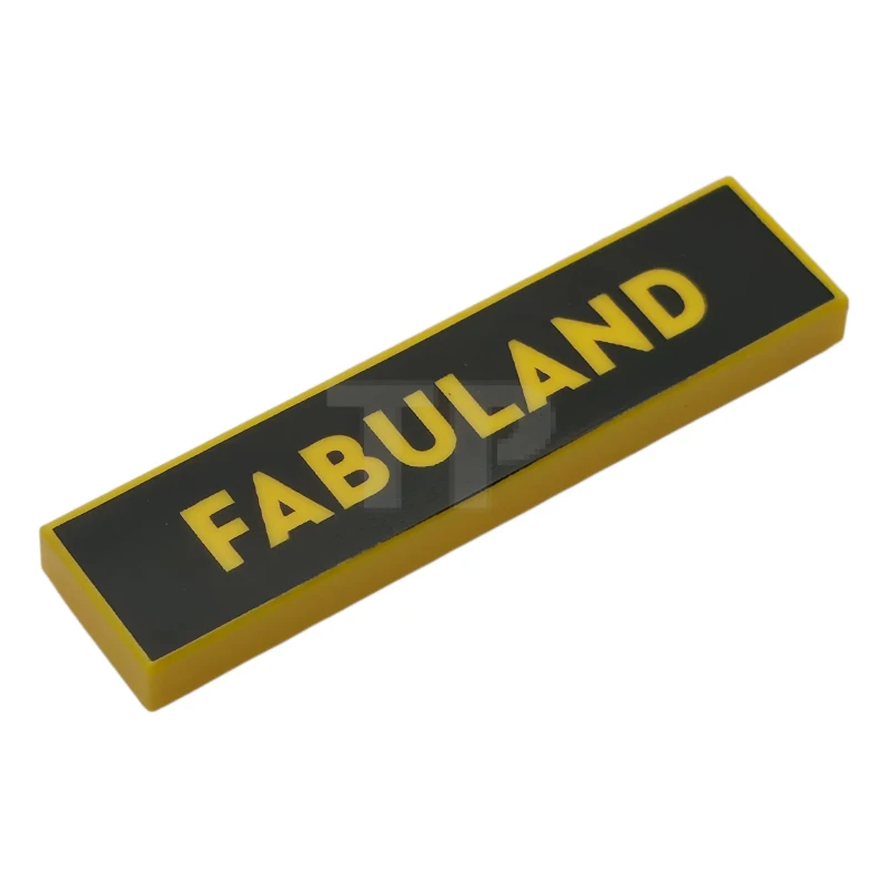 LEGO&reg; 6580002 - 2431pb0932 - Tile 1 x 4 with 'FABULAND' on Black Background Pattern