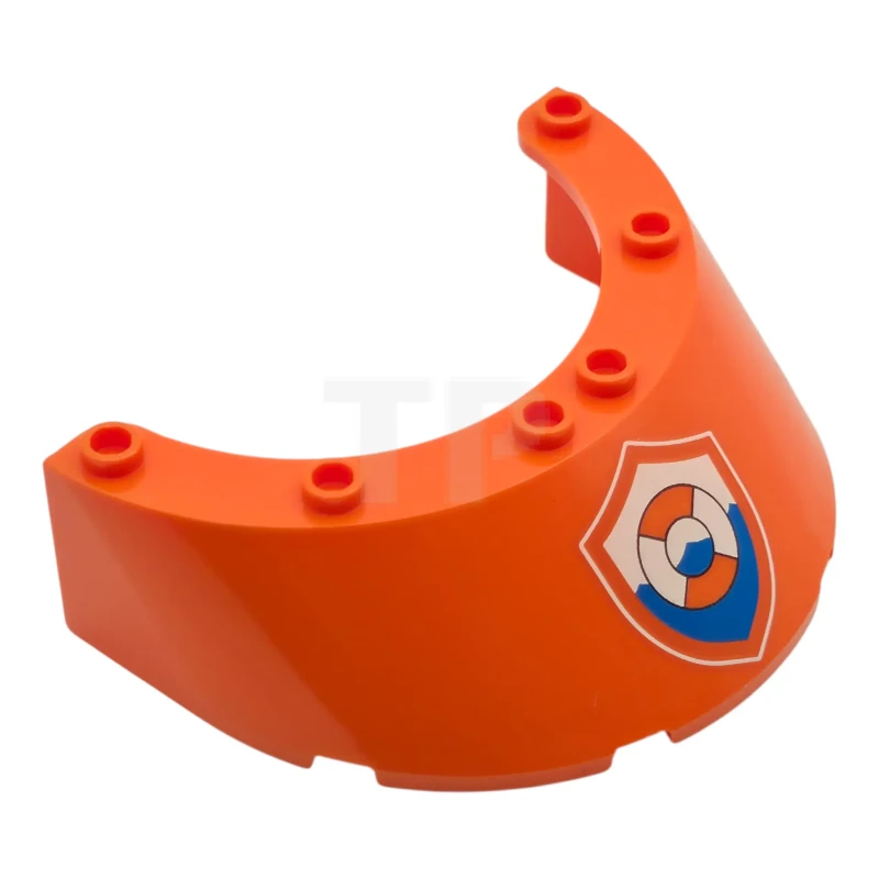 LEGO&reg; 6579992 - 7664pb01 - Windscreen 6 x 8 x 2 with Coast Guard Logo Badge / Shield Pattern