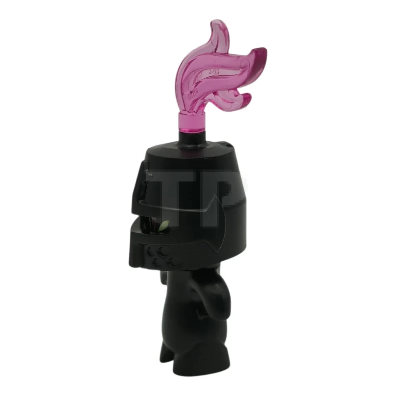 LEGO&reg; drm107 Grimspawn - Zwarte helm Kasteel Gesloten, Trans-Donker Roze Pluim, Voorhoofd Tatoeage