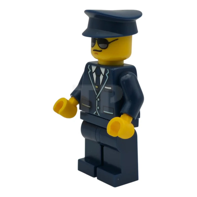 LEGO&reg; cty1977 Passenger Plane Pilot - Male, Dark Blue Suit with Tie and Hat