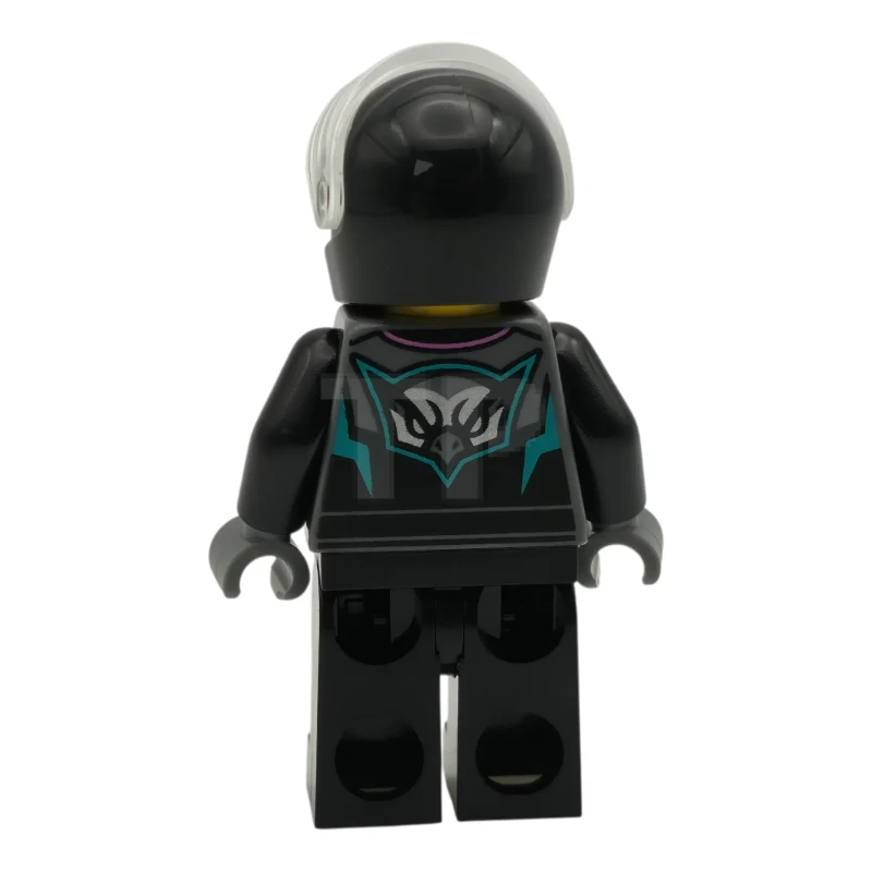 LEGO&reg; cty1995 Jet Pilot - Female, Racing Suit with Hawk Head Logo, Black Legs, Black Helmet, Trans-Clear Visor, Smirk / Wink